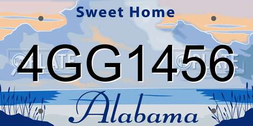 4GG1456 Alabama License Plate