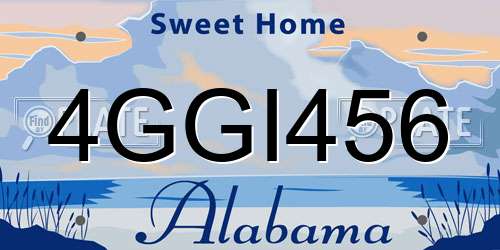 4GGI456 Alabama License Plate