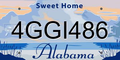 4GGI486 Alabama License Plate
