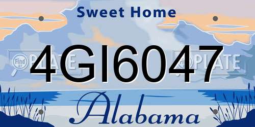 4GI6047 Alabama License Plate