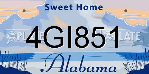 4GI851 Alabama License Plate
