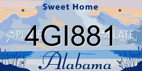 4GI881 Alabama License Plate