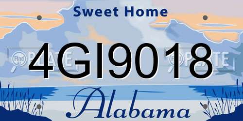 4GI9018 Alabama License Plate