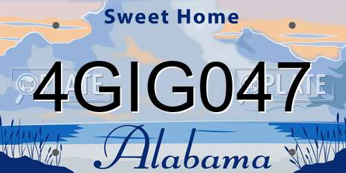 4GIG047 Alabama License Plate