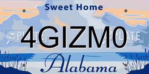 4GIZM0 Alabama License Plate