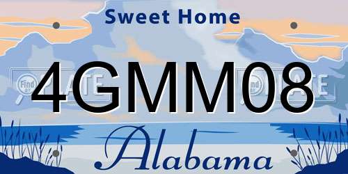 4GMM08 Alabama License Plate