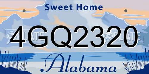 4GQ2320 Alabama License Plate