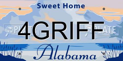 4GRIFF Alabama License Plate