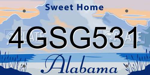 4GSG531 Alabama License Plate