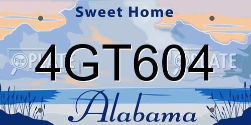 4GT604 Alabama License Plate