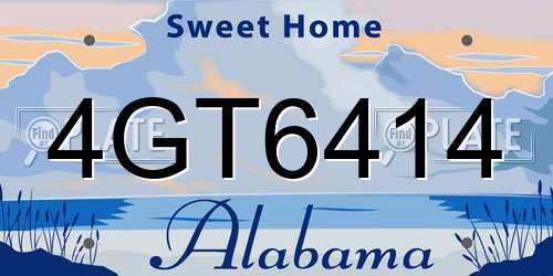 4GT6414 Alabama License Plate