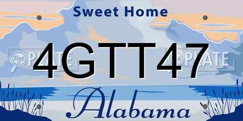 4GTT47 Alabama License Plate