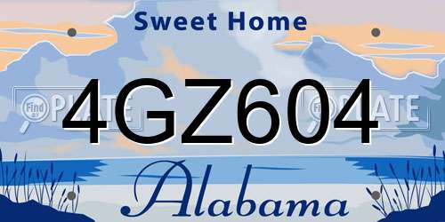 4GZ604 Alabama License Plate