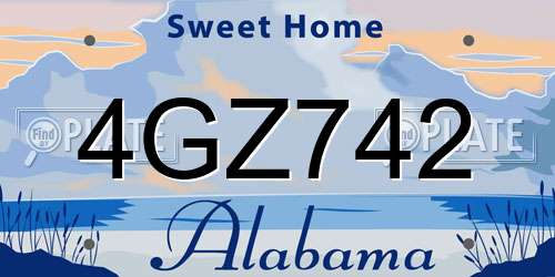4GZ742 Alabama License Plate