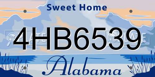 4HB6539 Alabama License Plate