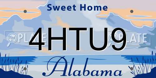 4HTU9 Alabama License Plate