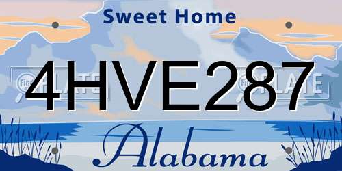 4HVE287 Alabama License Plate