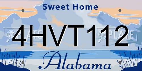 4HVT112 Alabama License Plate