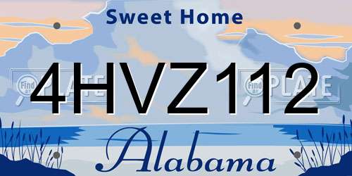 4HVZ112 Alabama License Plate