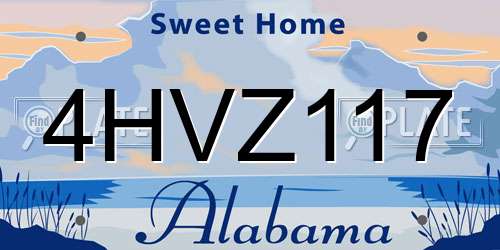 4HVZ117 Alabama License Plate