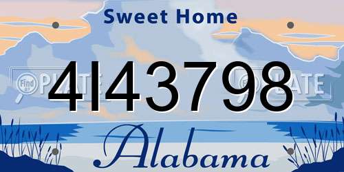 4I43798 Alabama License Plate