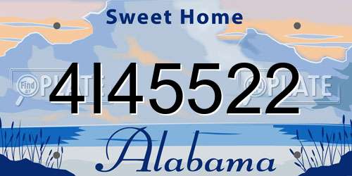 4I45522 Alabama License Plate