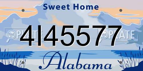 4I45577 Alabama License Plate