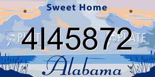 4I45872 Alabama License Plate