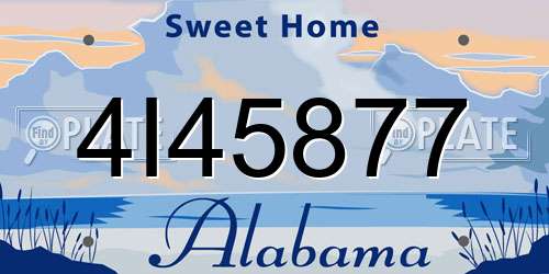 4I45877 Alabama License Plate