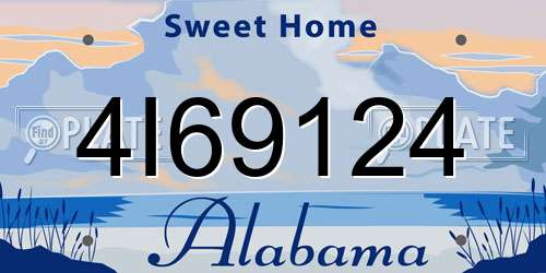 4I69124 Alabama License Plate