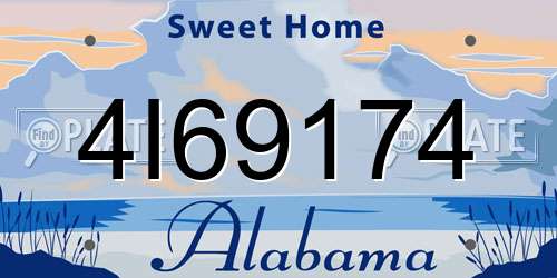 4I69174 Alabama License Plate