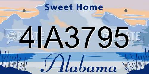 4IA3795 Alabama License Plate