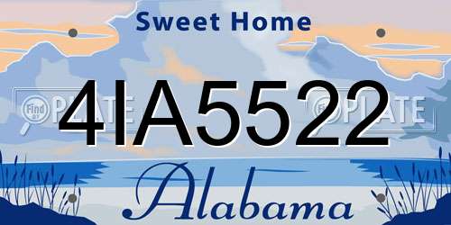 4IA5522 Alabama License Plate