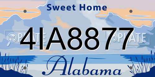4IA8877 Alabama License Plate