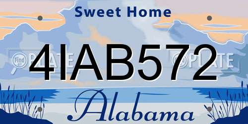 4IAB572 Alabama License Plate
