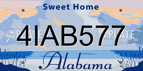 4IAB577 Alabama License Plate