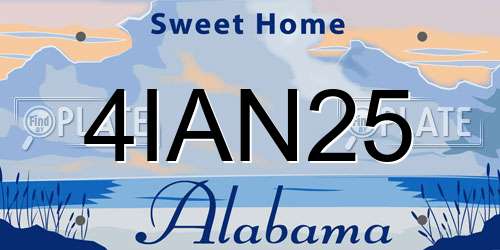 4IAN25 Alabama License Plate