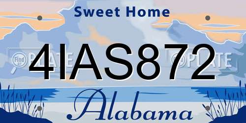 4IAS872 Alabama License Plate