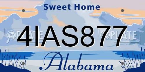 4IAS877 Alabama License Plate