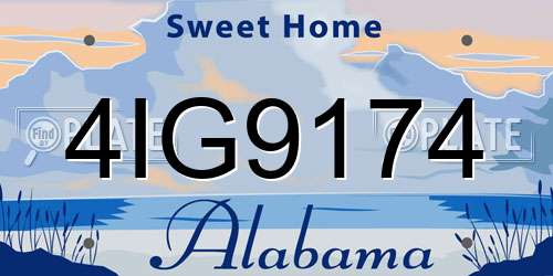 4IG9174 Alabama License Plate