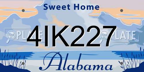 4IK227 Alabama License Plate