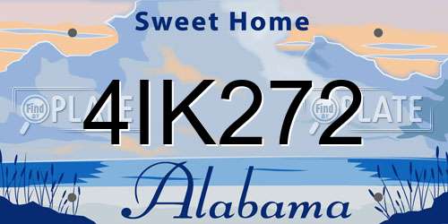 4IK272 Alabama License Plate