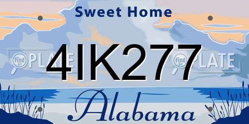 4IK277 Alabama License Plate