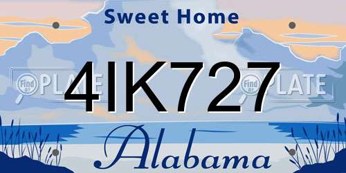 4IK727 Alabama License Plate