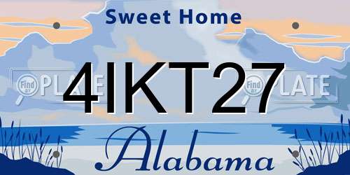 4IKT27 Alabama License Plate