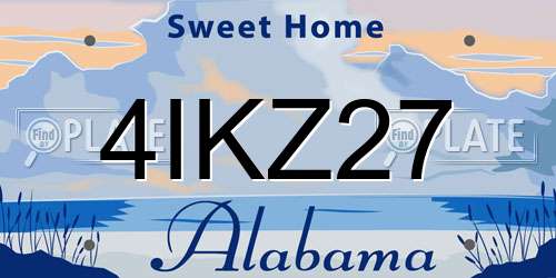 4IKZ27 Alabama License Plate