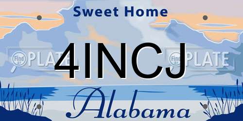 4INCJ Alabama License Plate