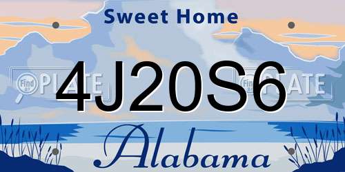 4J20S6 Alabama License Plate