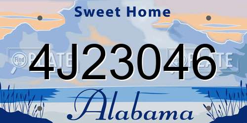 4J23046 Alabama License Plate