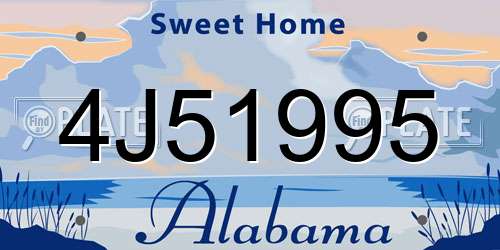4J51995 Alabama License Plate